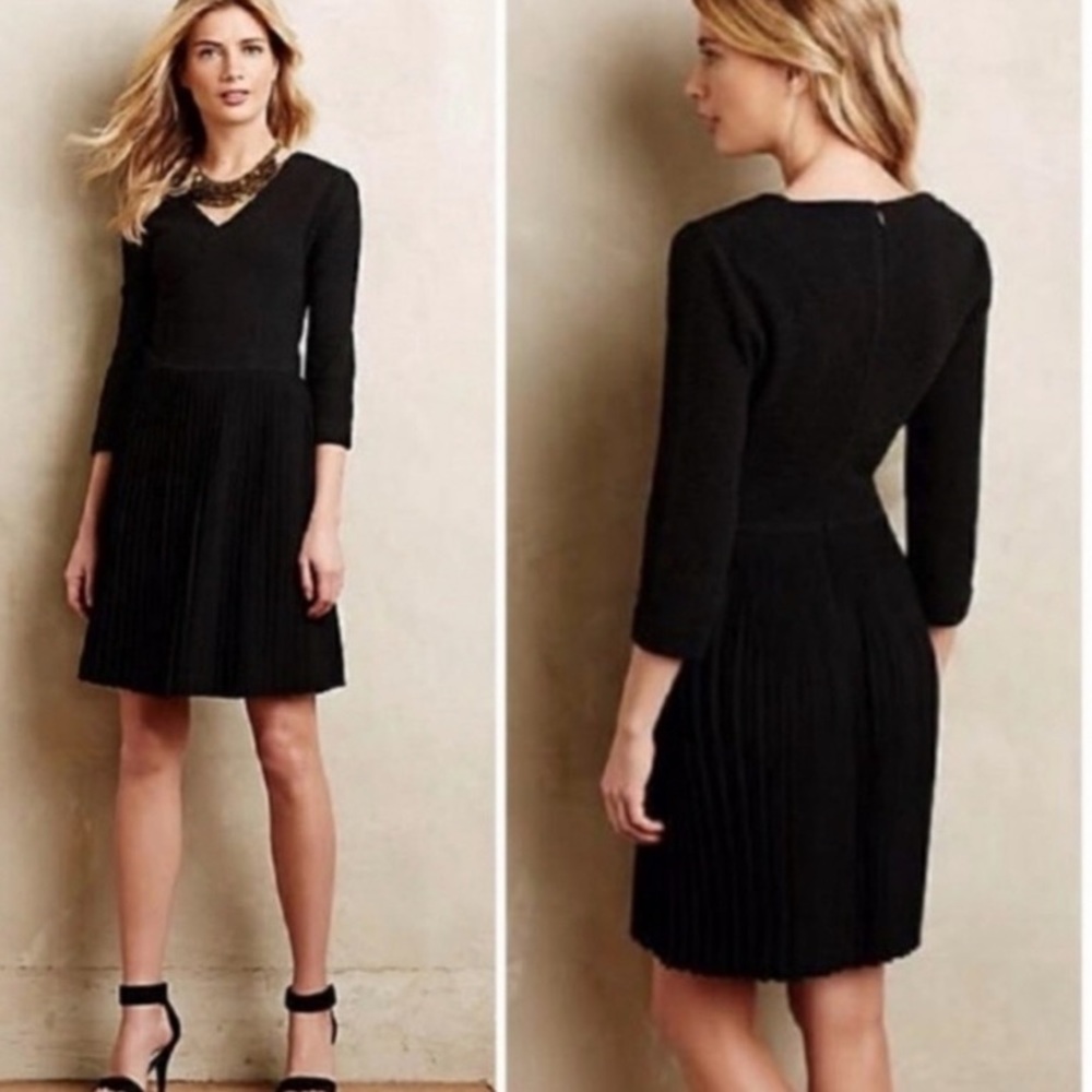 Anthropologie Ganni Black Dress Flowy Skirt XS